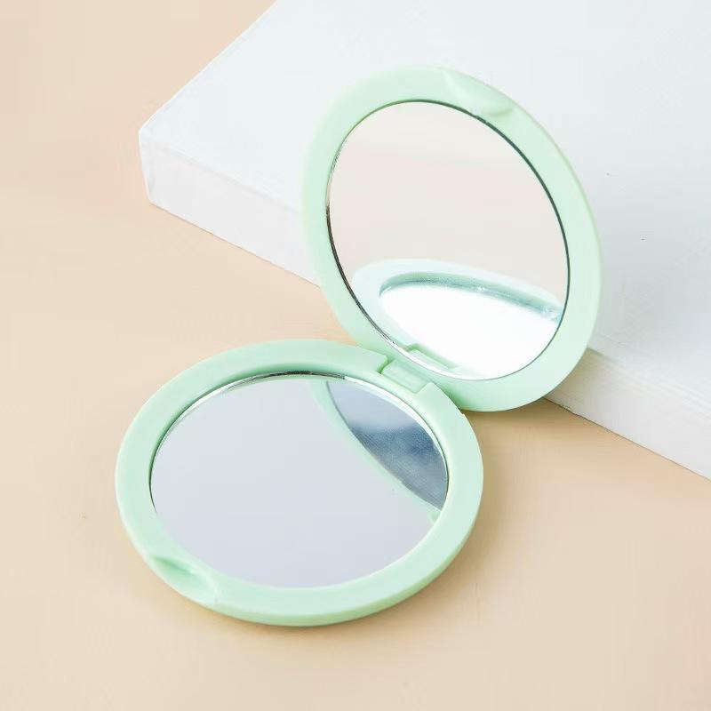 Compact Flip-Cover Double-Sided Makeup Mirror: Foldable, Portable & Vintage-Style Mini Vanity Mirror