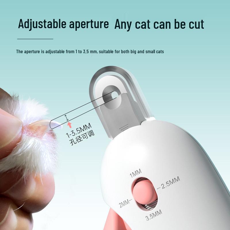 Adjustable Round Hole Pet Nail Clippers - Safe, No Bloodline Harm, for Cats