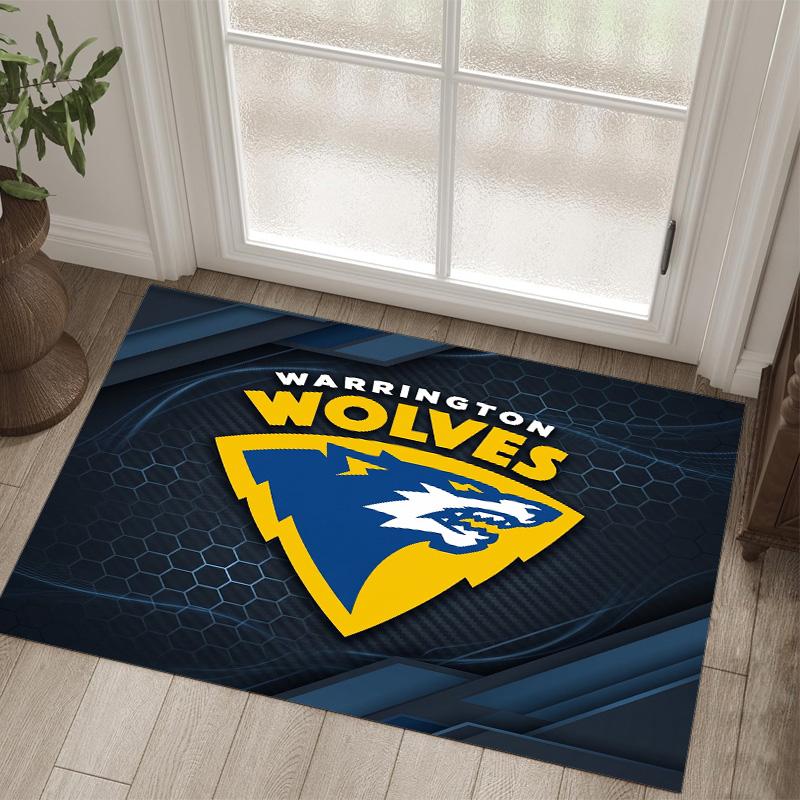 Warrington Wolves Design Crystal Velvet Carpet Cozy Non?Slip Printed Rug For Bedroom Living Room Entrance