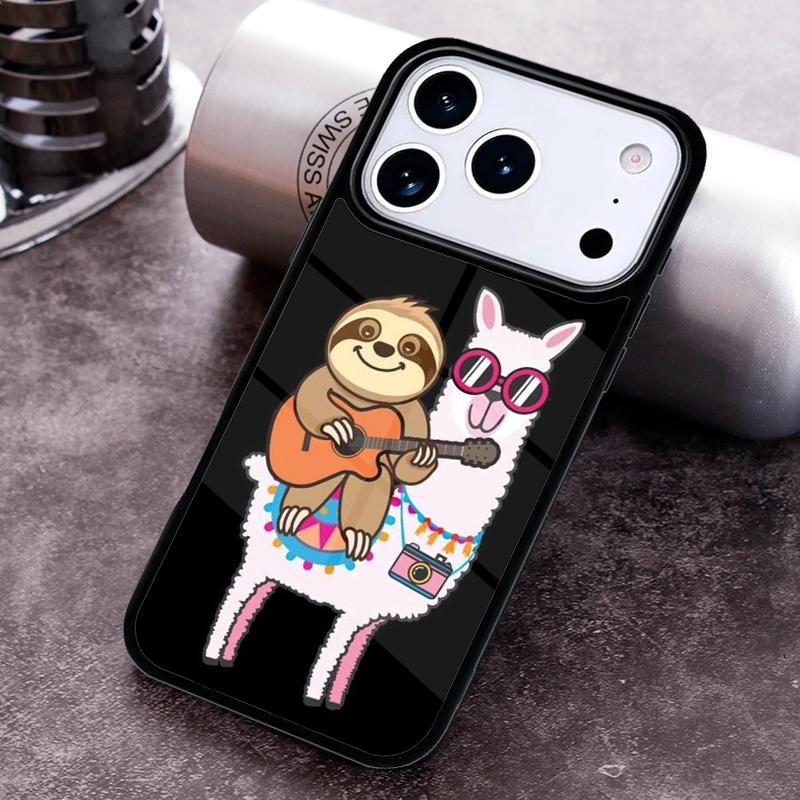 

Sloth Riding Alpaca Phone Case For iPhone 17,16e,15,14,13,12,11,Mini,Pro,MAX soft Silicone Cover iPhone17