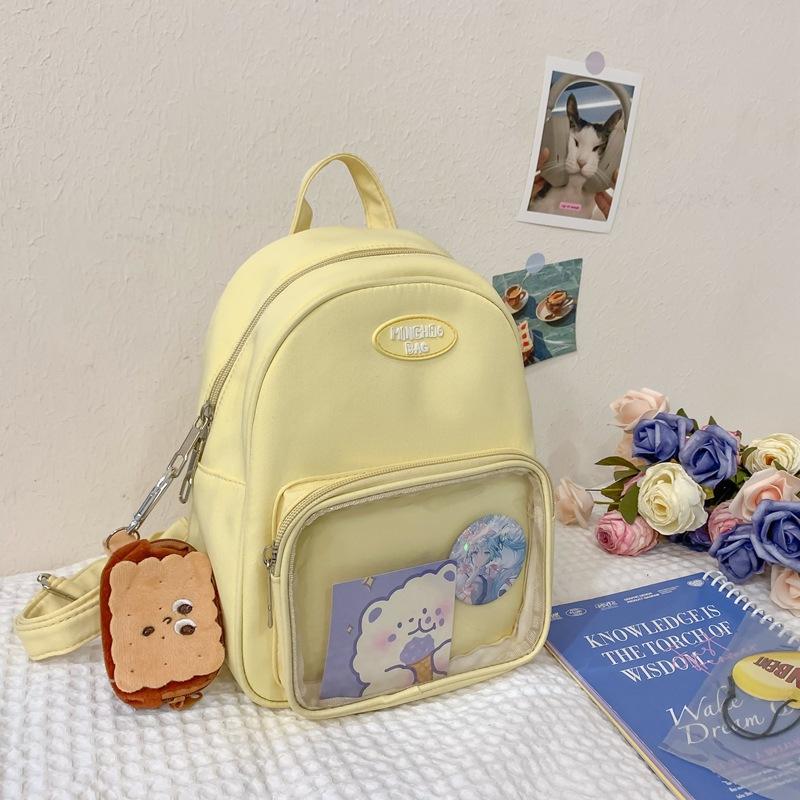 Schooltas Japanse stijl INS mini transparante kinder kleine tas, zoete niche meisjesachtige reis- en winkel kleine rugzak voor vrouwen