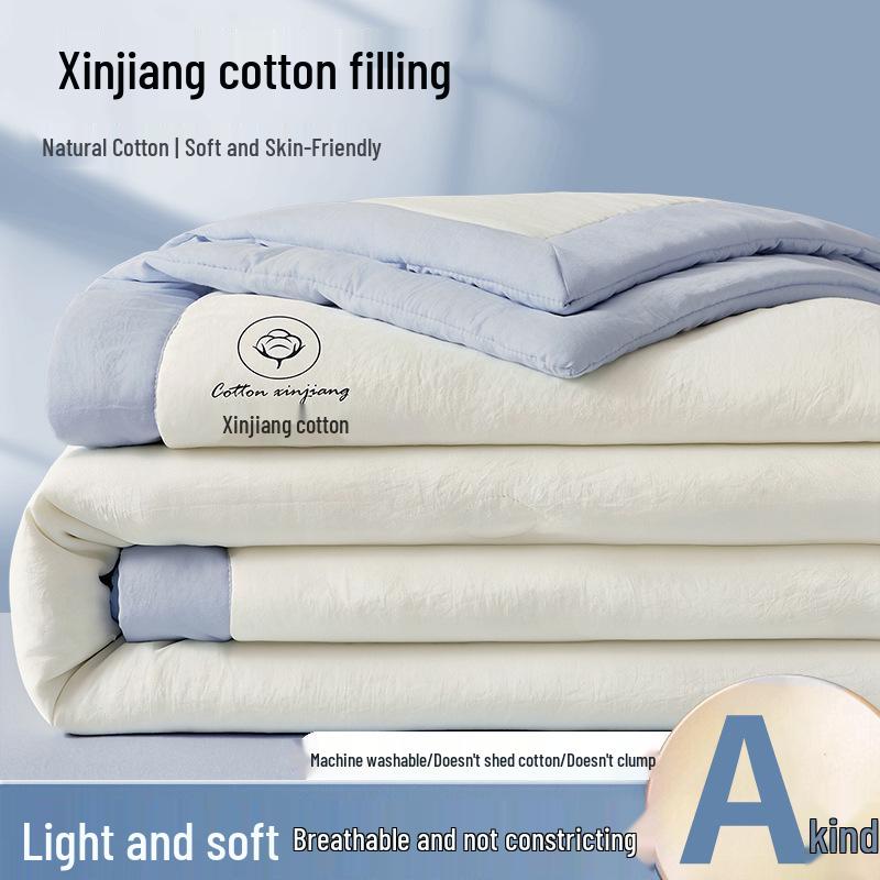 Mother & Baby Grade A Xinjiang Cotton Summer Quilt - Machine Washable, Air Conditioning, Thin Quilt for Dormitory and Student Use.