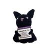 Crochet Emotional Support Cat Ghost Halloween Gifts Desktop Ornament Handmade Knitted Black Cat Doll With Card Home Room Decor