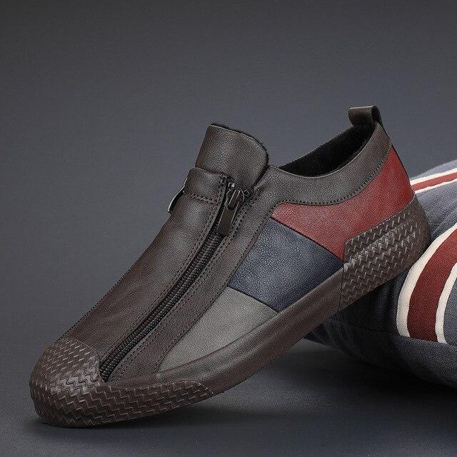 Men Leather Shoes New Men 'S Vulcanized Shoes Spring Designer Sneakers Breathable Men Loafers Shoes Soft Sole Comfort Casual Shoe