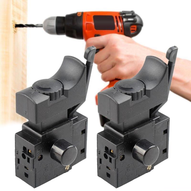 Trigger Switch 220V 6A FA2-6/1BEK Electric Hand Drill Speed Control Lock on Push Button Switch Electric Tool Accessories