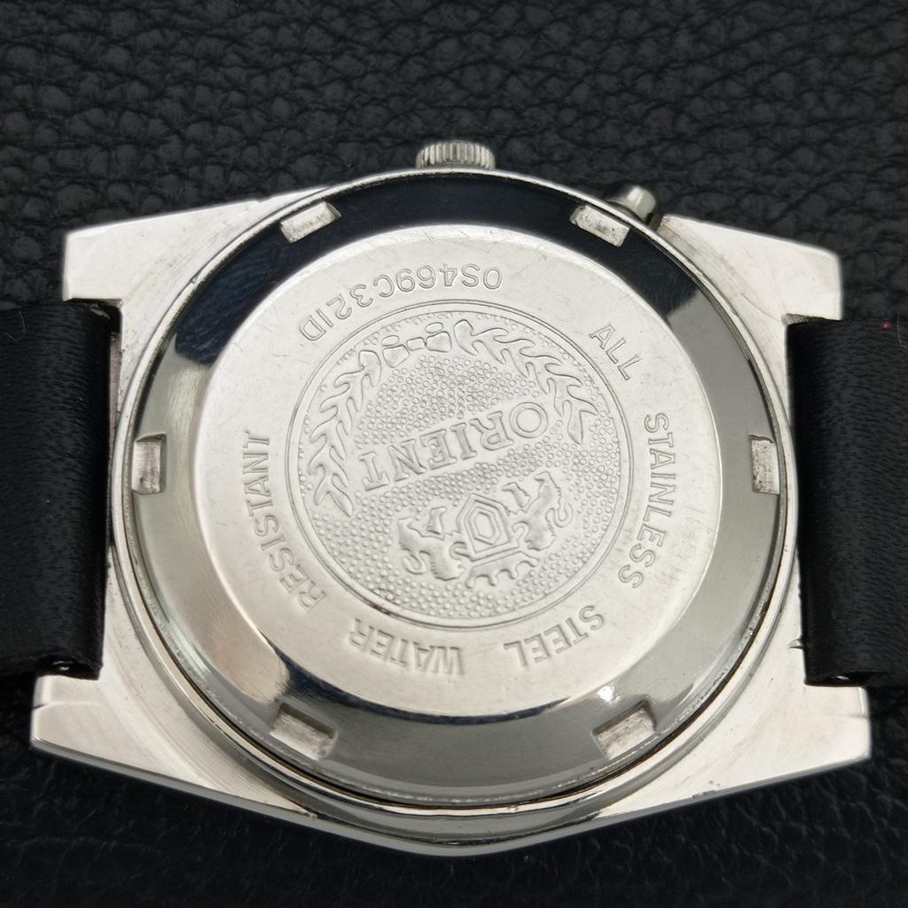 AUTOMATIC 46941 VINTAGE ORIENT CRYSTAL JAPAN MENS WHITE DIAL WATCH a704872-1