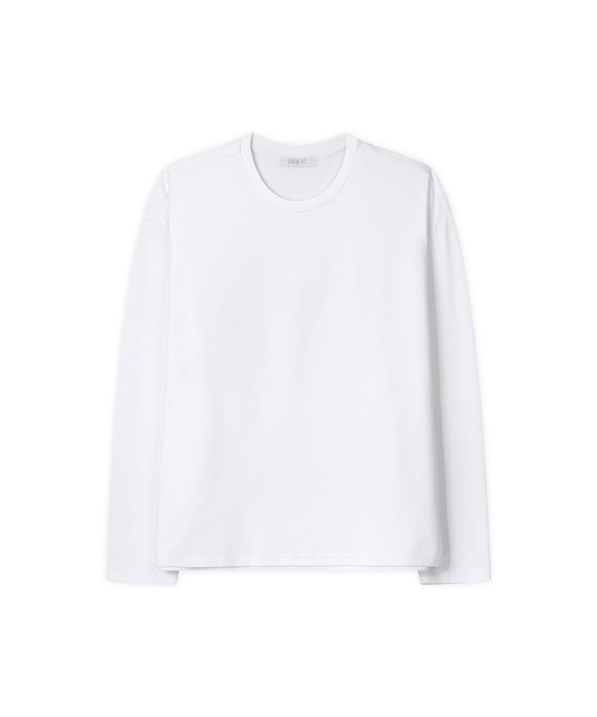 DRAW FIT Hail Cotton Crop Long Sleeve T-Shirt [White]