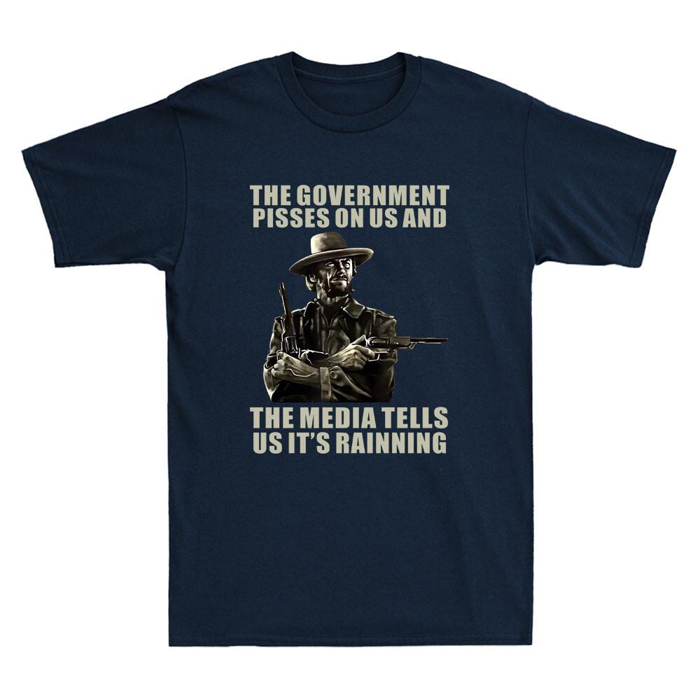 GovernUnisext Pisses On Us And The Media Tell Us Raining Funny Quote Unisex's T-Shirt