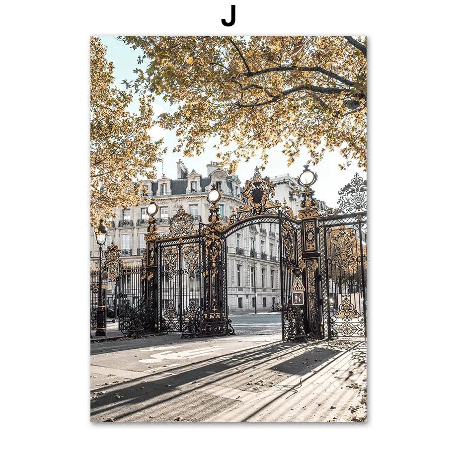 

Парижская башня Церковь Статуя Дверь Дерево Трава Скандинавские постеры и принты, Настенное искусство, Картина на холсте, Картины для декора гостиной 40X60cm No Frame