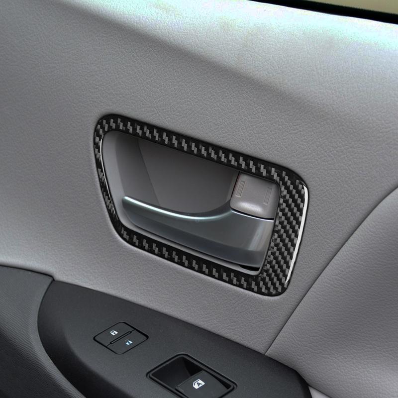 For Toyota Sienna 2015- Real Carbon Fiber Stickers Door Switch Handle Panel Trim Frames Car Accessories Interior Decorative