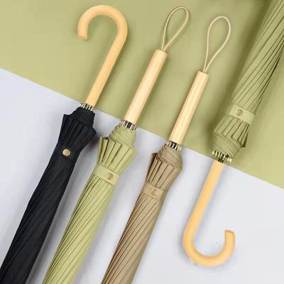 Japanese Style Long-Handle Automatic Umbrella with Logo – Stylish Sunny Umbrella with Straight Pole.