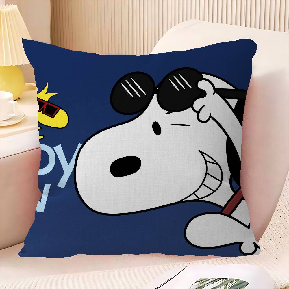 Cartoon S-Snoopy Maple Design Cushion Cover Happy Autumn Harvest Decor Holiday Decorati Pillow Cover