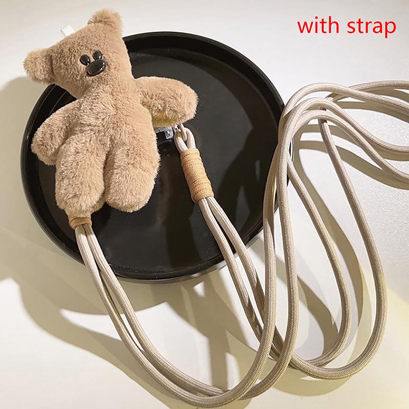 

Милый 3D плюшевый медведь зажим для телефона регулируемый ремешок через плечо корейский телефон браслет анти-потеря шнурок ювелирные изделия для девочек и женщин