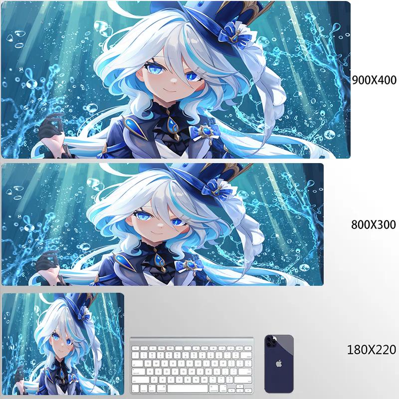 Furina Focalors Mouse Pad Genshin Impact Large Xxl Mousepad Computer Keyboard Padding Anime Gaming Genshin Accessories Desk Mats