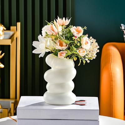 1PC Flower Modern Decoration Tall Ceramic Decors Spiral Flower Vase Twisted High Bohemian