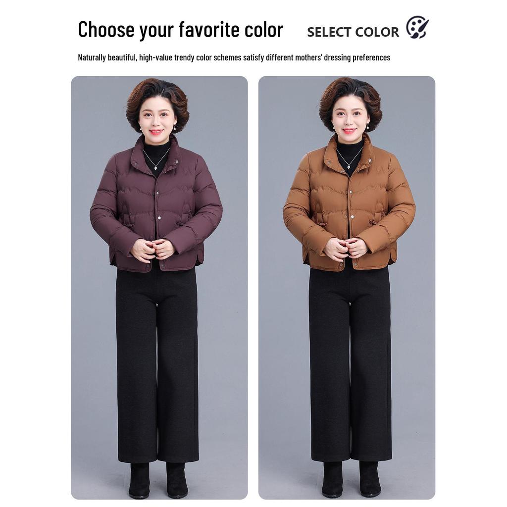 2025 Women's Short Lightweight Down Jacket for Winter: New Style, Cotton-Padded, Perfect for Petite, Middle-Aged & Elderly
