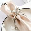 Hollow Design Napkin Ring Ring, Vintage Branch & Bird with Gold Finish, Open-End Holder for Plated Cloth Linen Dinner Napkins, Wedding Banquet