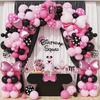 Pink Bow Mickey Mouse Balloon Garland Set for Girls' Birthday Party Decoration