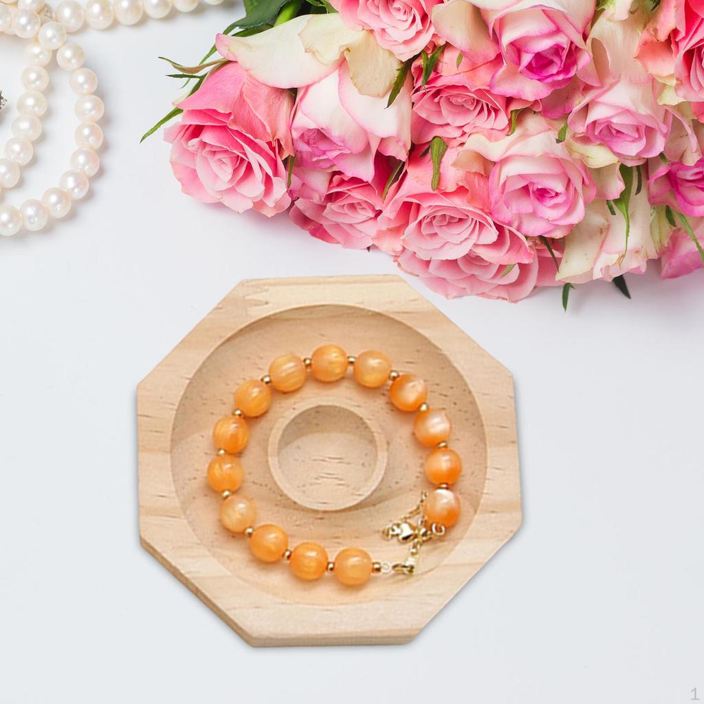 Tacka na bransoletki z bambusa, tacka do przechowywania biżuterii, organizer na koraliki i zawieszki