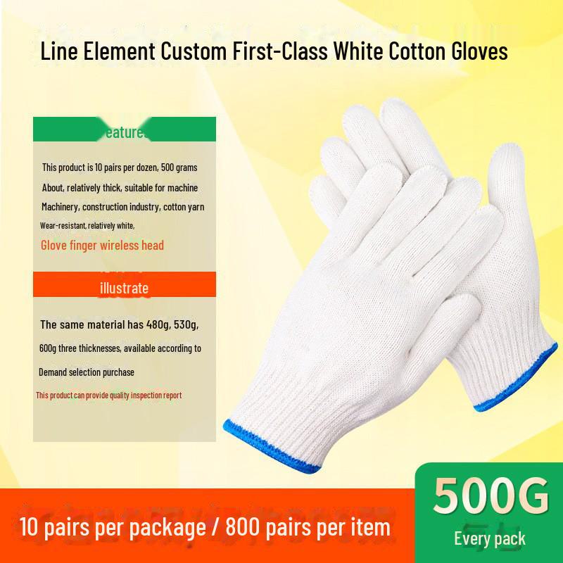 Cotton Yarn Work Gloves for Construction and Labor Protection