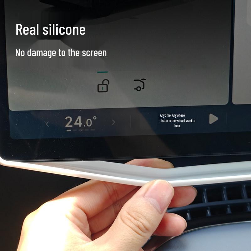 XPeng G7 Center Console Screen Protector: Original Car Color Silicone Frame for Interior Decoration