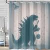 Funny Dinosaur Shower Curtain Fun Cool Japanese Monster Shower Curtains for Bathroom Kids Boys Cartoon Dino Silhouette Shadow