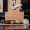 Beam pot Kung Fu tea set, a pot of six cups, a large-capacity brewing teapot, a kiln change, a tea bowl, a gift box, and a gift.