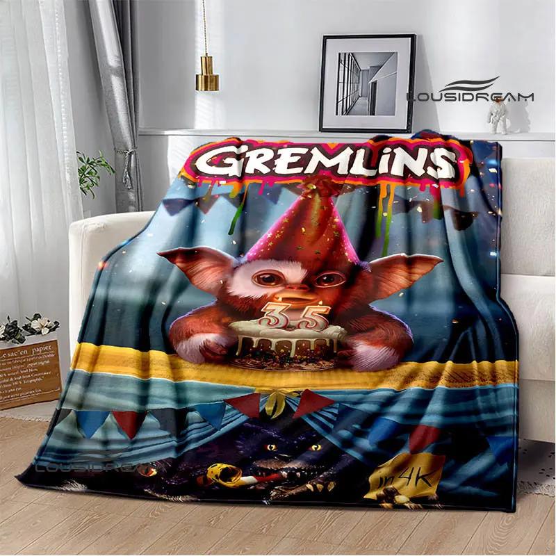 Gremlins cartoon printing blanket children's warm blanket flannel soft and comfortable blanket home travel blanket birthday gift