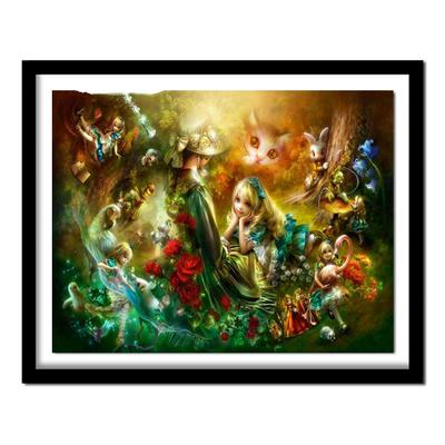 Diamante bordado pintura país das maravilhas alice ponto cruz dos desenhos animados strass decoração crianças presente
