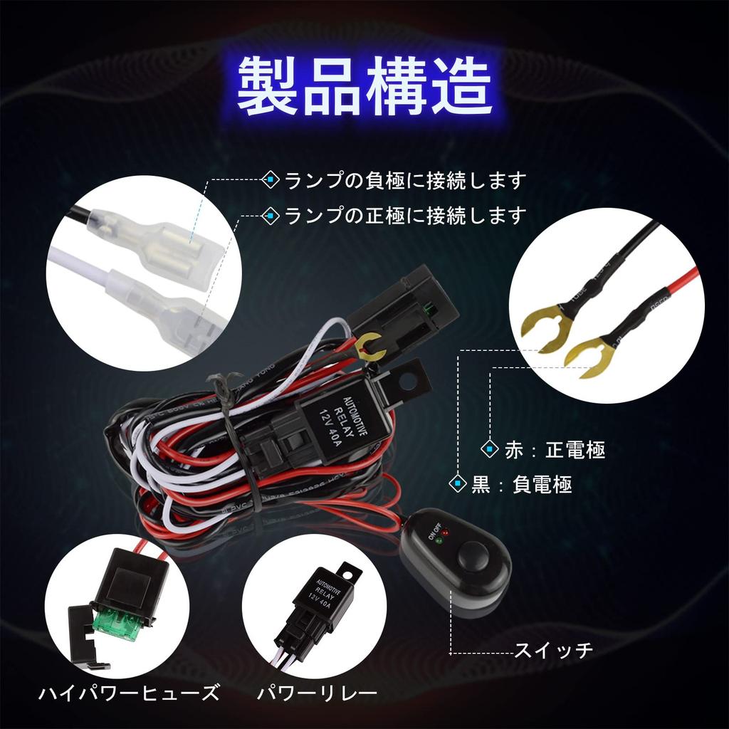 General purpose fog lamp with switch, work light, wiring kit