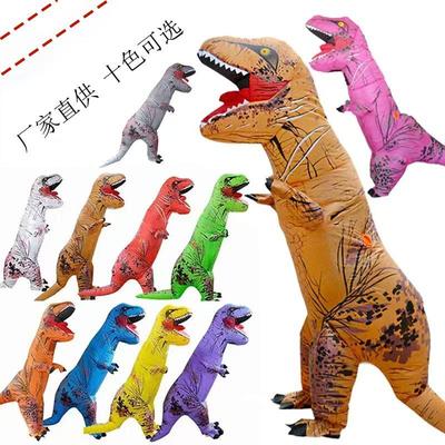 Yetişkinler ve Çocuklar İçin Cadılar Bayramı T-Rex Şişme Kostümü - Dinozor Cosplay Takımı