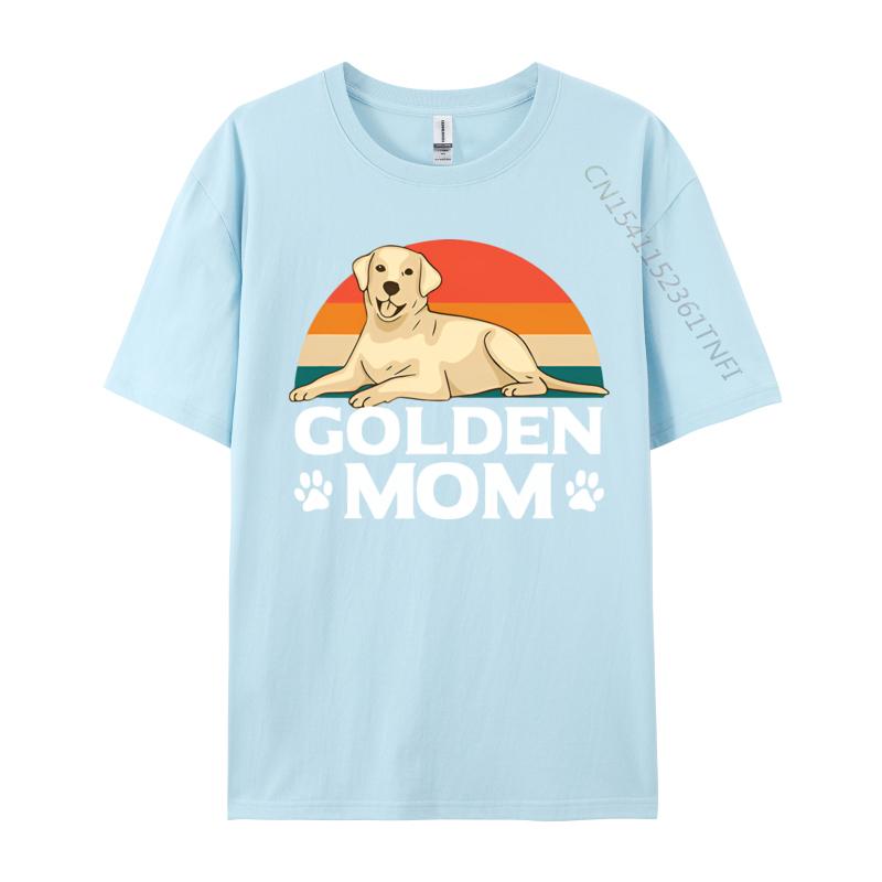 Golden Mom Labrador Retriever Vintage Tshirt Black Tops Shirts New Design Cool Cotton Male Top Tshirts Cosie