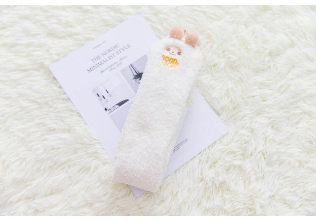 2020 Autumn/Winter Women's Coral Over-the-Knee Socks with Thickened Length and Cartoon Animal Patterns