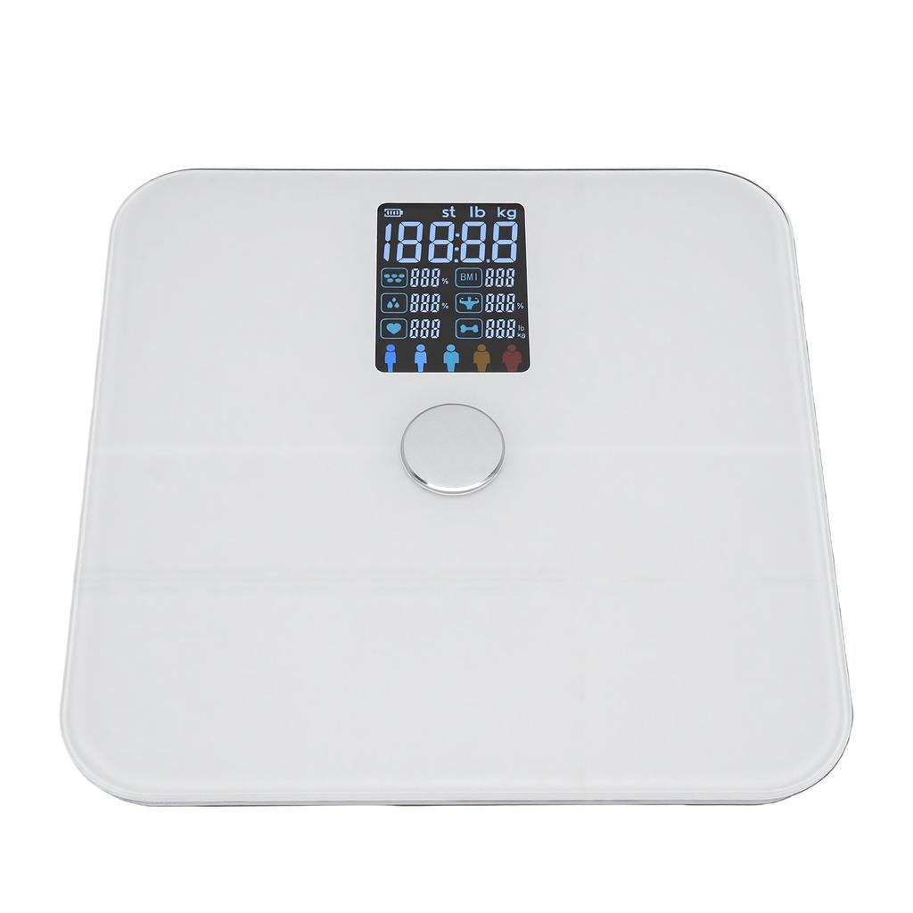 Smart Body Scale for Weight Fat Tempered Glass Body Composition Analyzer with Large Display Color Screen