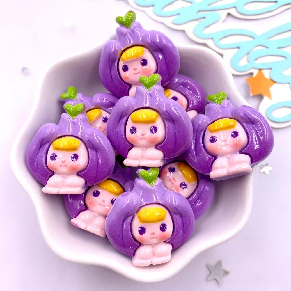 10PCS Resin Colorful Cartoon Milk Trash Can Vegetable Bag Flat Back Stone Figurines Scrapbook DIY Bow Decor Accessories