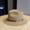 New Sun Protection Hat with Sunshade, Belt Buckle, Flat-top Hat, Outdoor Beach Outing Straw Hat, Women's Summer Versatile Trendy Hat