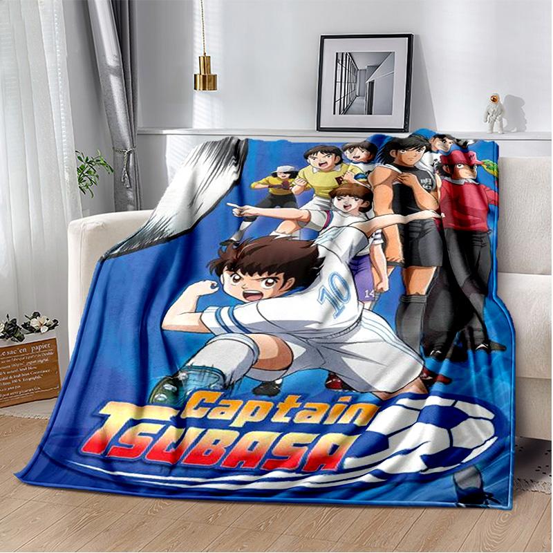 Anime Captain Tsubasa Fußball-Cartoon-Decke, weiche Überwurfdecke für Zuhause, Schlafzimmer, Bett, Sofa, Picknick, Reisen, Büro, Decke, Kind