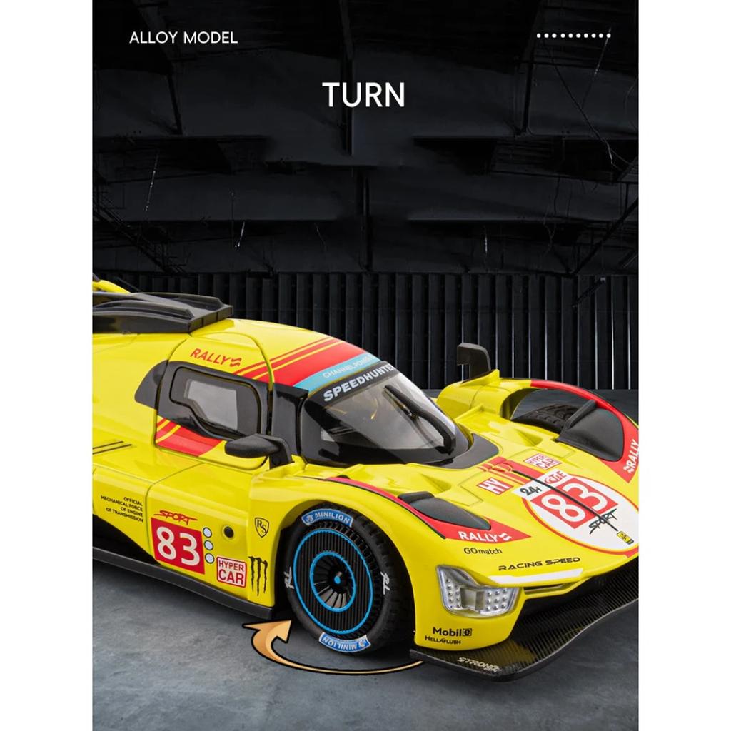 1/22 Ferrari 499P Endurance Race Alloy Sports Car Model Diecast Metal Racing Vehicles Car Model Simulation Sound and Light Kids Toy Gift
