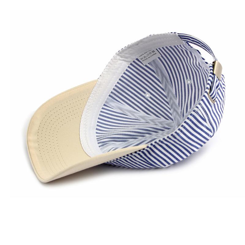 Striped Men Baseball Cap Women Sunscreen Sun Hat