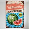 Vintage Watermelon Metal Tin Sign Retro Distressed 100% Natural Wall Decor for Home Bar Man Cave Café Restaurant