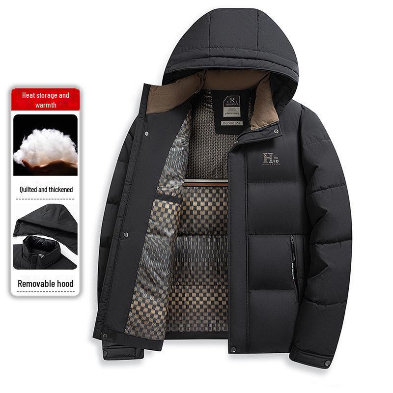 2024 Herren Dicke Baumwolljacke mit Stehkragen - Langarm Wintermantel für Mittelalte und Ältere