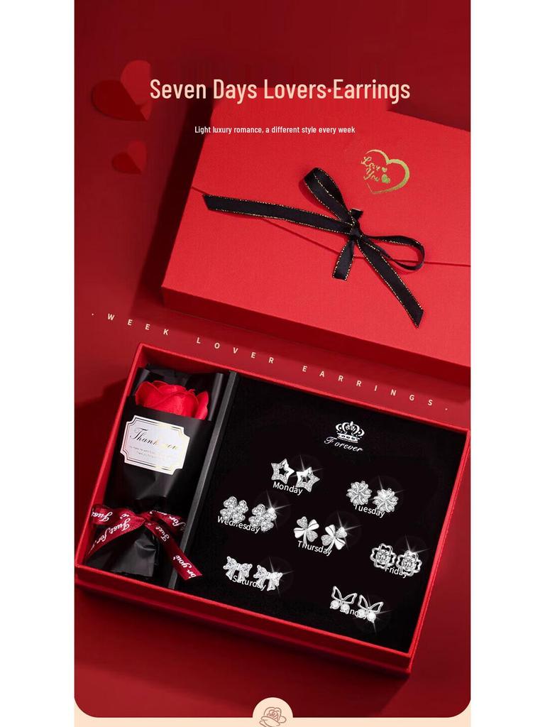 Sterling Silver Butterfly Stud Earrings - Light Luxury Set for Girls, Perfect Holiday or Birthday Gift