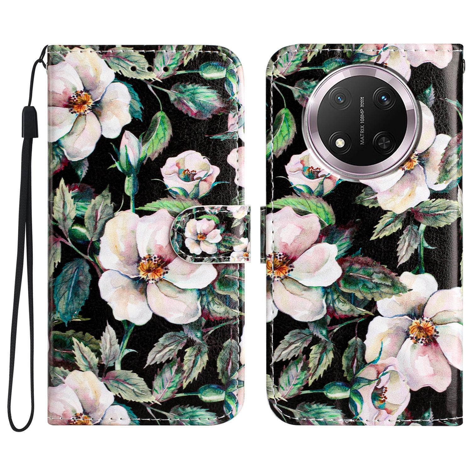 

Wallet Case for Honor X9c 5G/Magic7 Lite 5G/X60 Pro 5G Printed Pattern Design Leather Phone Cover Magnolia