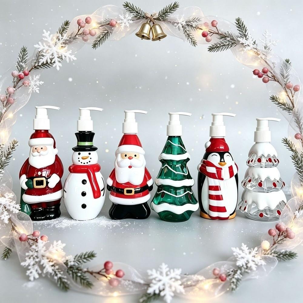 Santa Claus Lotion Dispenser Bottles Snowman Gel Hand Sanitizer Bottle Cosmetic Container Bathroom