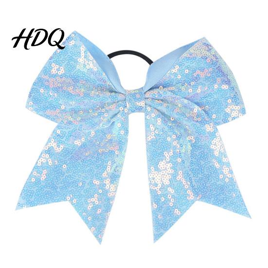 Haargummis für Gymnastik Pailletten Schleifen Elastisches Band Groß Cheerleading Festival Dekorationen Band Pferdeschwanzhalter Glitzer Scrunchies Damen Mädchen Teenager