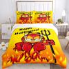 3-teiliges Garfield als Teufel bedrucktes Bettwäsche-Set, weiche und bequeme Bettbezug für Schlafzimmer, Gästezimmer (1 Bettbezug + 2 Kissenbezüge, Kissen