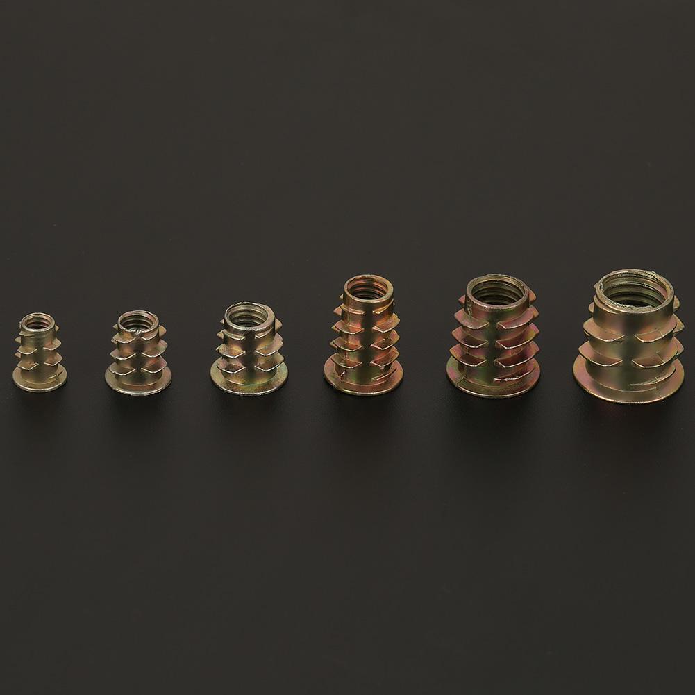 80pcs M4M5M6M8M10 Zinc Alloy Screw In Type Hex Drive Threaded Furniture Insert Nuts Set