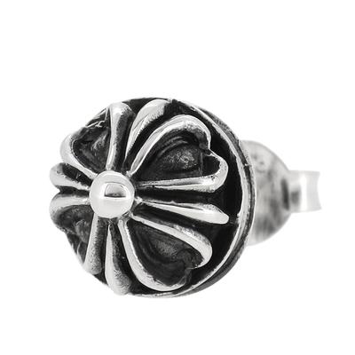Stříbrné náušnice Shinjuku Ginnokura Gothic Cross Crown 925 pro jednu osobu (1P ucho) pánské