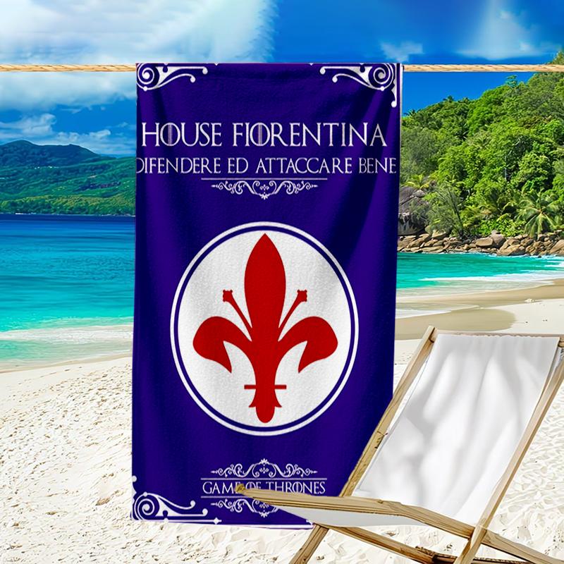 Fiorentina Football Club Beach Towel - Soft, Absorbent Microfiber, Lightweight, Ideal for The Beach, Parties, Travel, Camping fan gifts