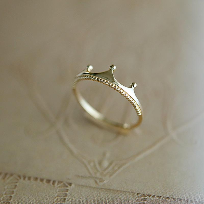 Adjustable Cross Crown Ring: Minimalist, Stackable Japanese-Korean Fashion Accessory. Adjustable Open Ring